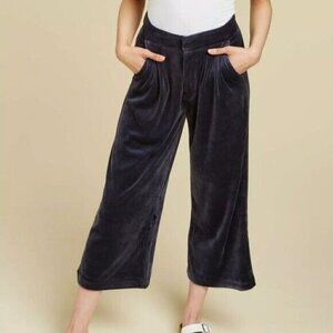 𝅺JUICY Couture Velour Pants Wide Leg Navy Blue High Rise NWTS Size Medium (1E)
